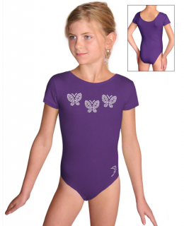 Gymnastický dres B37kkg f76 tmavě fialová elastická bavlna