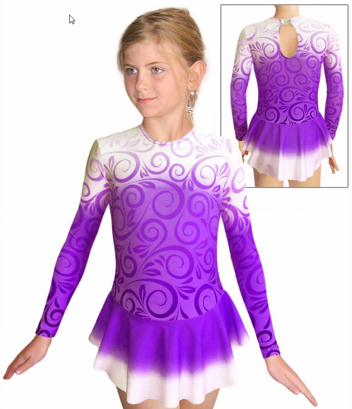 Krasobruslařské šaty - trikot K739 t600 fialová