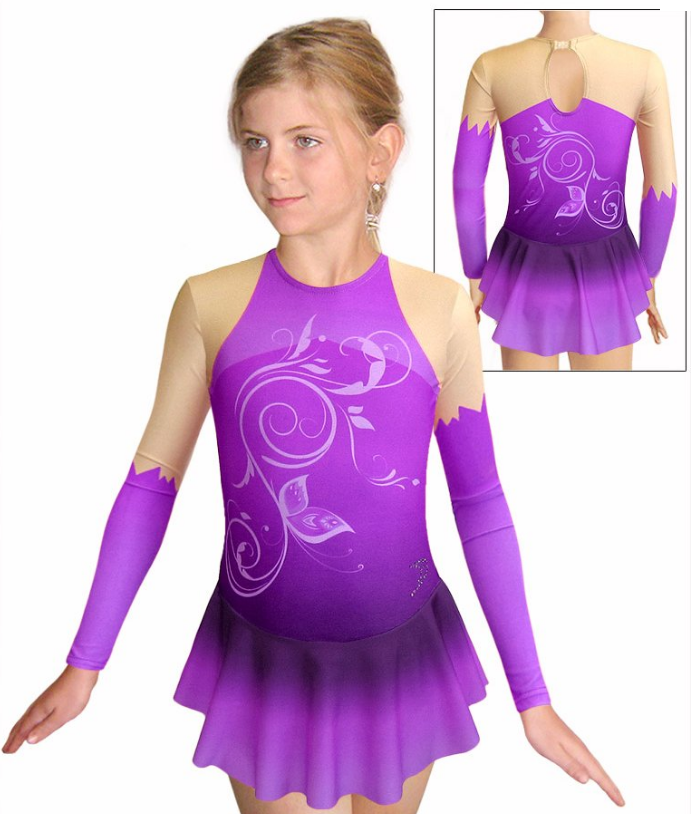 Krasobruslařské šaty - trikot K739 t502 fialová