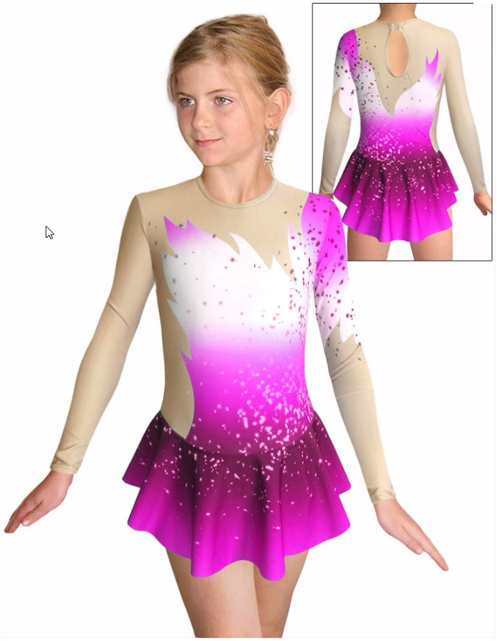 Krasobruslařské šaty - trikot K739 t119s růžovou