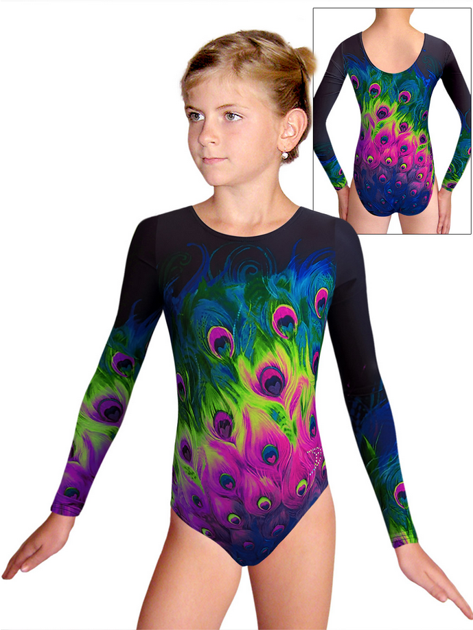 Gymnastický dres D37d t153 fialovozelená 