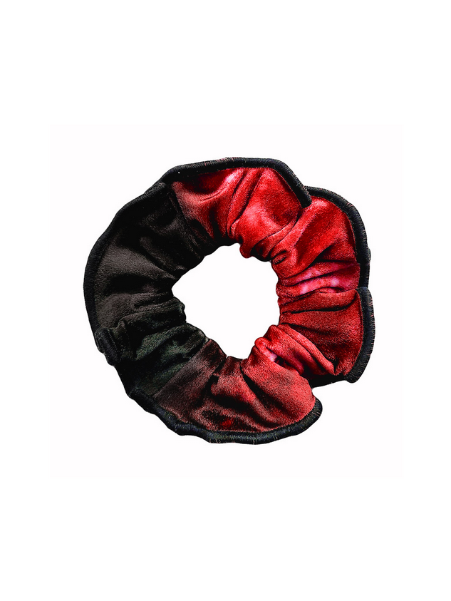 Gumička do vlasů - scrunchie - t189 červená samet 