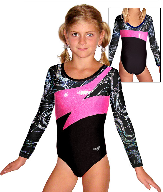 Gymnastický dres závodní D37d-2v459 s růžovou