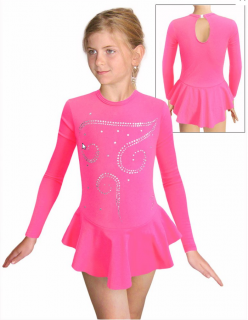 Krasobruslařské šaty - trikot K739 F27 reflexní růžová termo