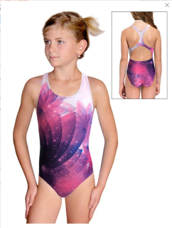 Dívčí sportovní plavky jednodílné PD623 t140 fialová