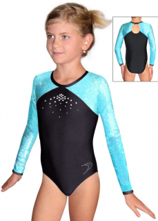 Gymnastický dres závodní D37d-5 s tyrkysovou