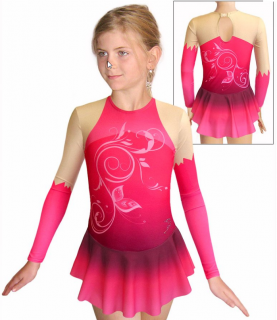 Krasobruslařské šaty - trikot K739 t502 růžová