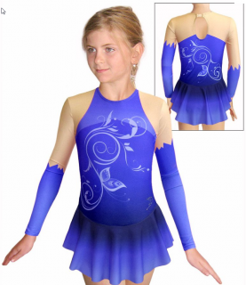 Krasobruslařské šaty - trikot K739 t502 modrá
