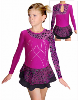Krasobruslařské šaty - trikot K724 v435 F36 tmavě růžová