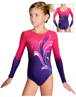 Gymnastický dres závodní D37d t110 fialovorůžová