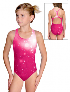 Dívčí sportovní plavky jednodílné PD623 t207 růžová