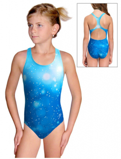 Dívčí sportovní plavky jednodílné PD623 t207 modrá