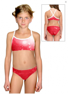 Dívčí sportovní plavky dvoudílné PD659 t207 červená