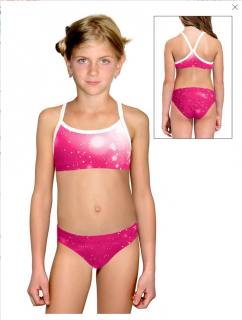 Dívčí sportovní plavky dvoudílné PD659 t207 růžová