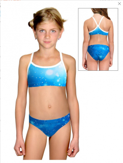 Dívčí sportovní plavky dvoudílné PD659 t207 modrá