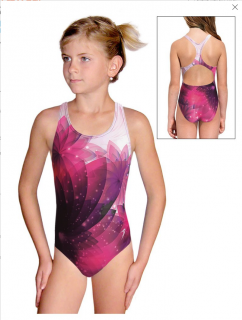 Dívčí sportovní plavky jednodílné PD623 t140 růžová