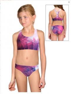 Dívčí sportovní plavky dvoudílné PD658 t140 fialová