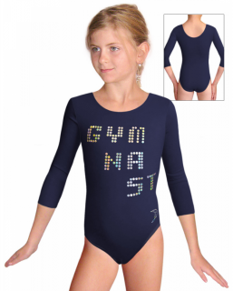 Gymnastický dres B37trg f92 tmavě modrá elastická bavlna