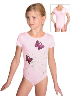 Gymnastický dres B37kkg f141 světle růžová elastická bavlna 