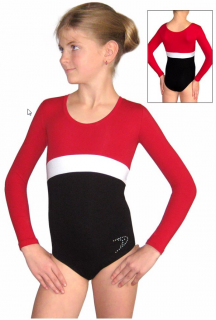 Gymnastický dres B37d-12 černo-červená